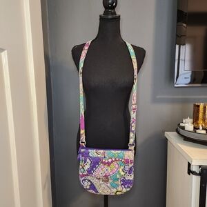 Vera Bradley Hipster Saddle Colorful Paisley Crossbody Bag
